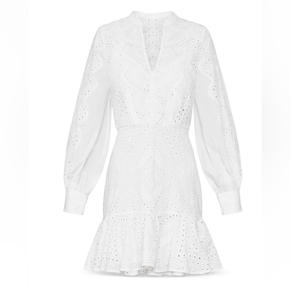 BCBGMAZAZRIA Cotton Eyelet Mini Dress - Picture 3 of 8